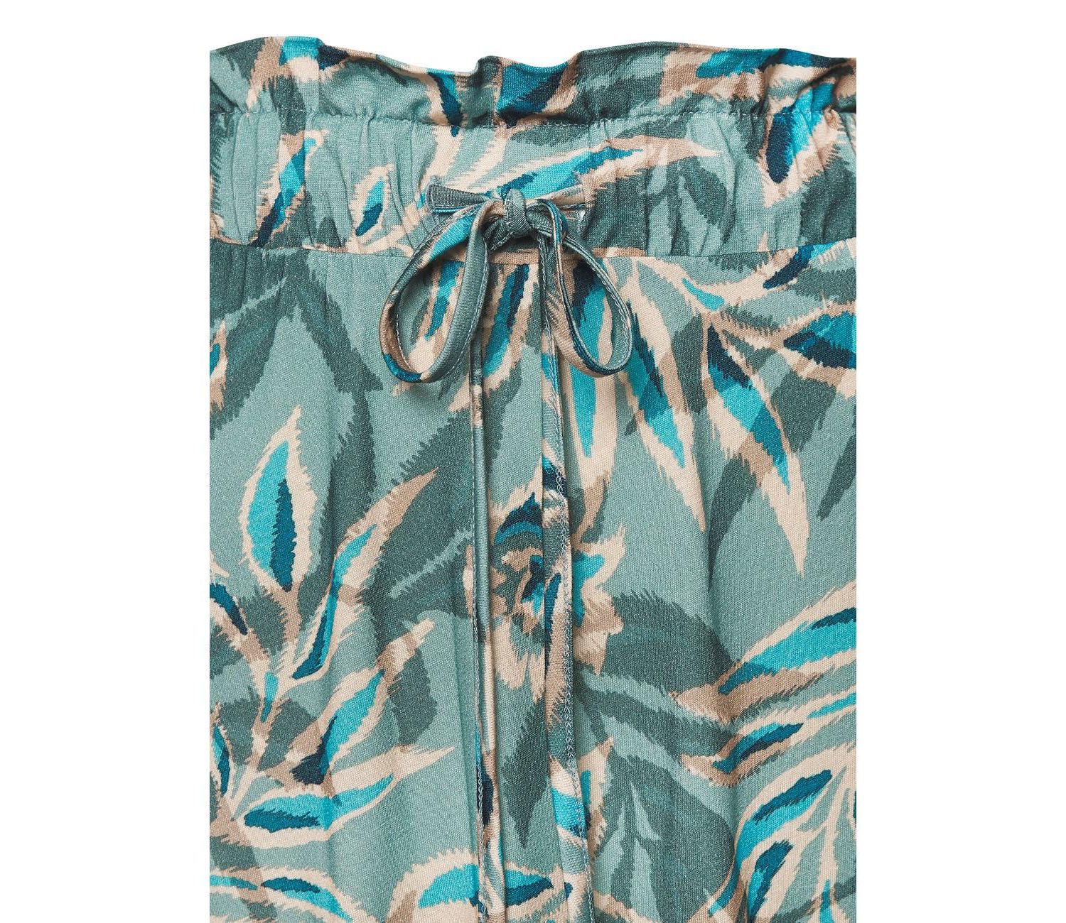 Women's Viscose Printed Paperbag Maxi Ruffle-Trim Skirt