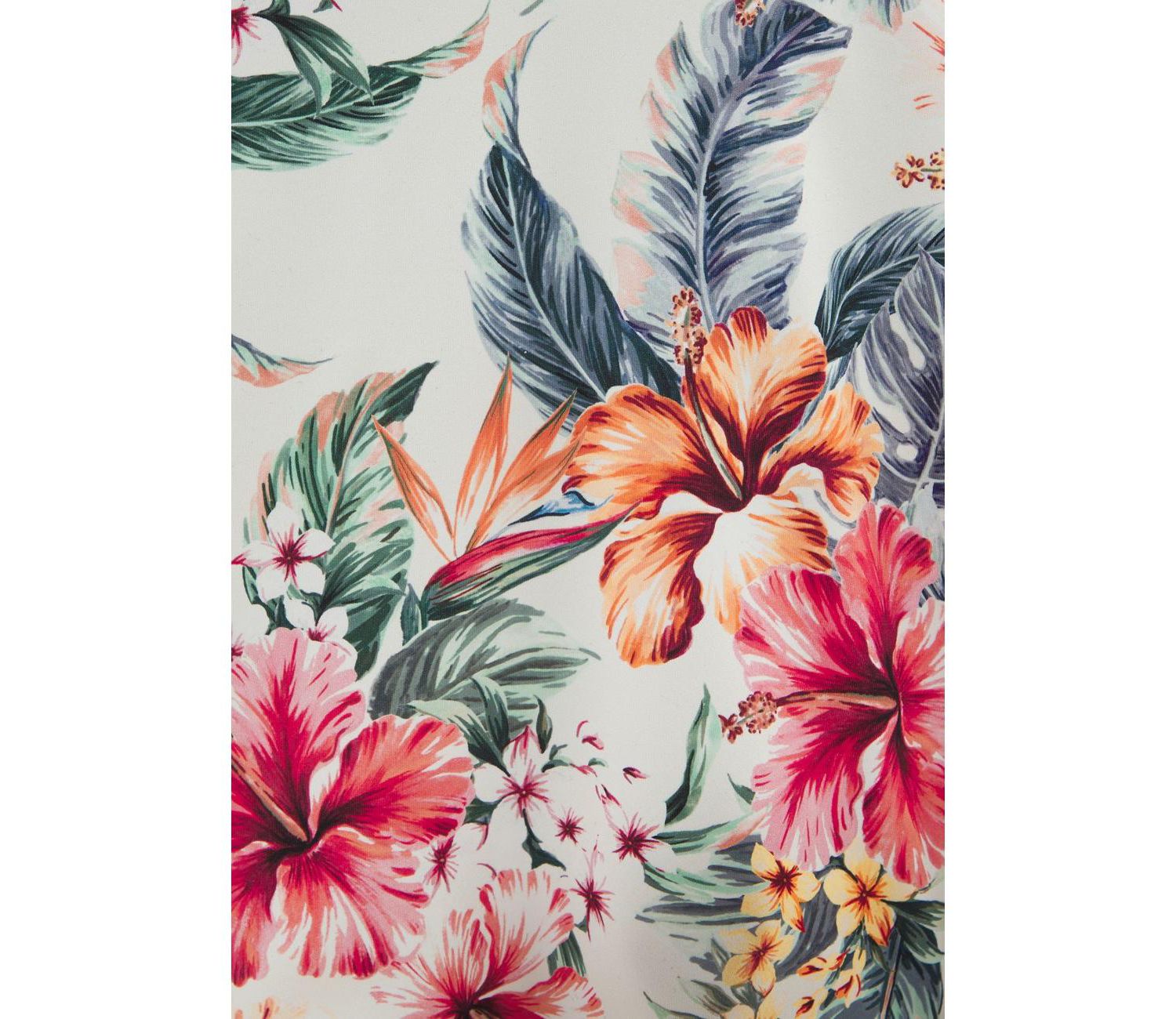 Women's Tropical Print Removable Pads Underwire Tankini Top