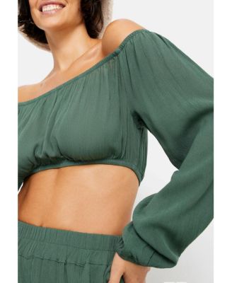 Women's Cropped Off The Shoulder Top