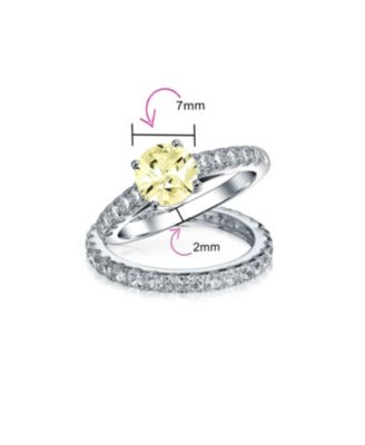 CZ Cubic Zirconia 1CT Solitaire & Eternity Band Set Ring