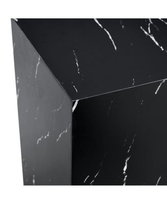  Black Marble Texture MDF Coffee Table - Luxurious Design, Rectangular Accent.
