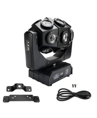 180W RGBW Moving Head Stage Light with Adjustable Strobe, DMX & Auto Music Sync