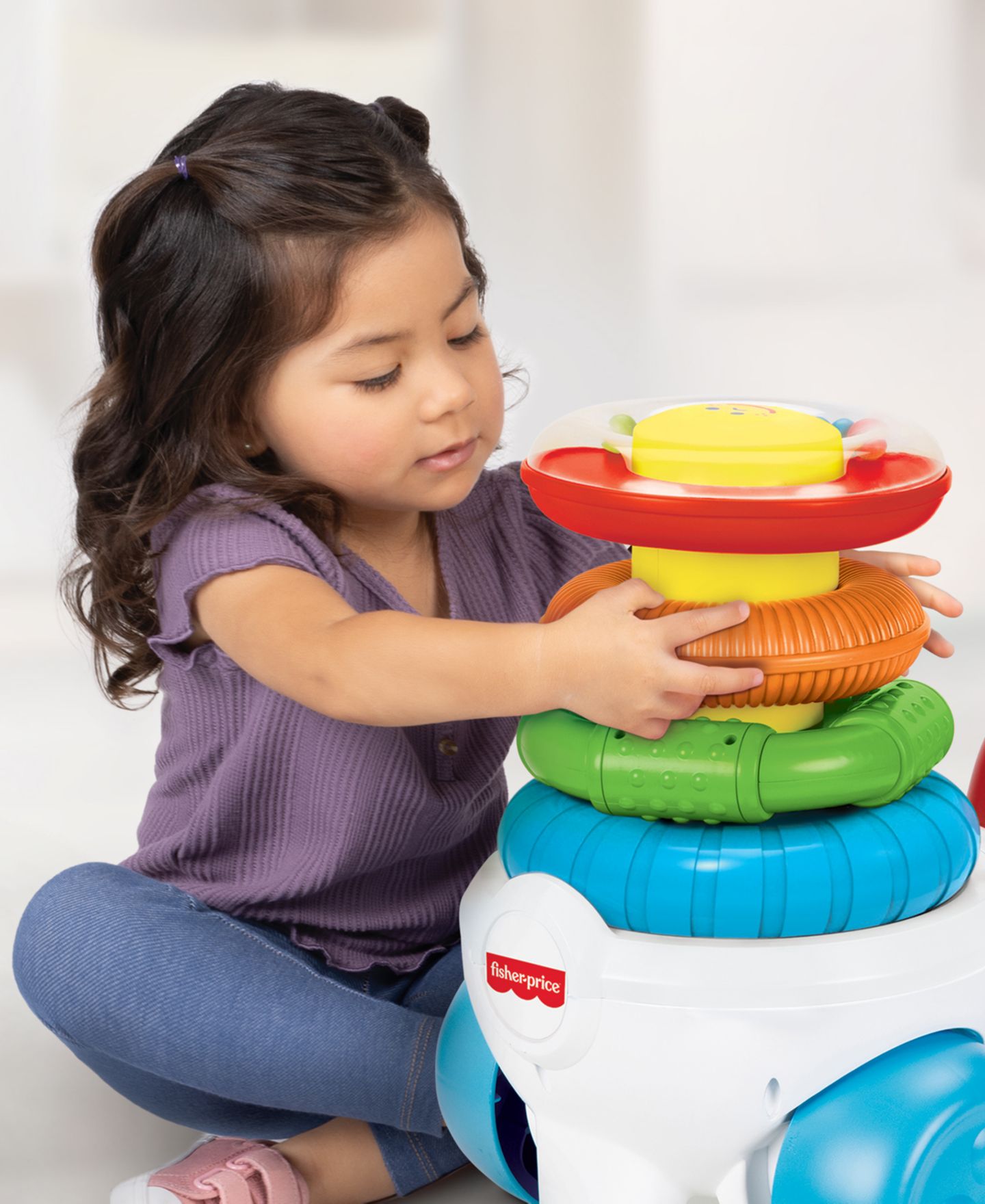 Детская игрушка Fisher Price Fisher-Price Rock-a-Stack Sensory Stacking Ride-On, Ages 1-3 Years — фото 4