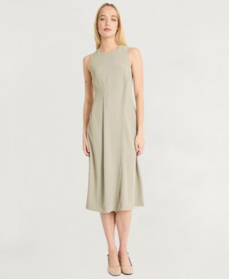 Women's Sleeveless Seam Detail Midi Dress