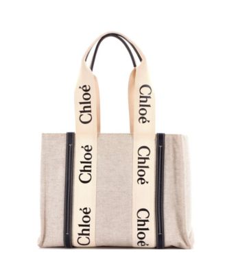 Medium Woody Tote Canvas with Leather