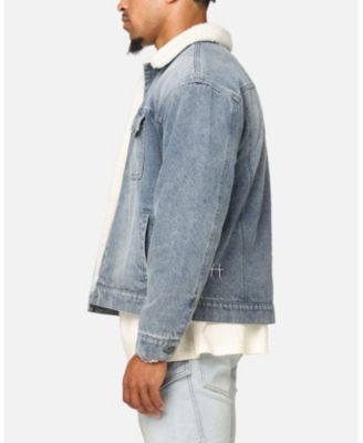 Big & Tall Sherpa Boxy Denim Jacket