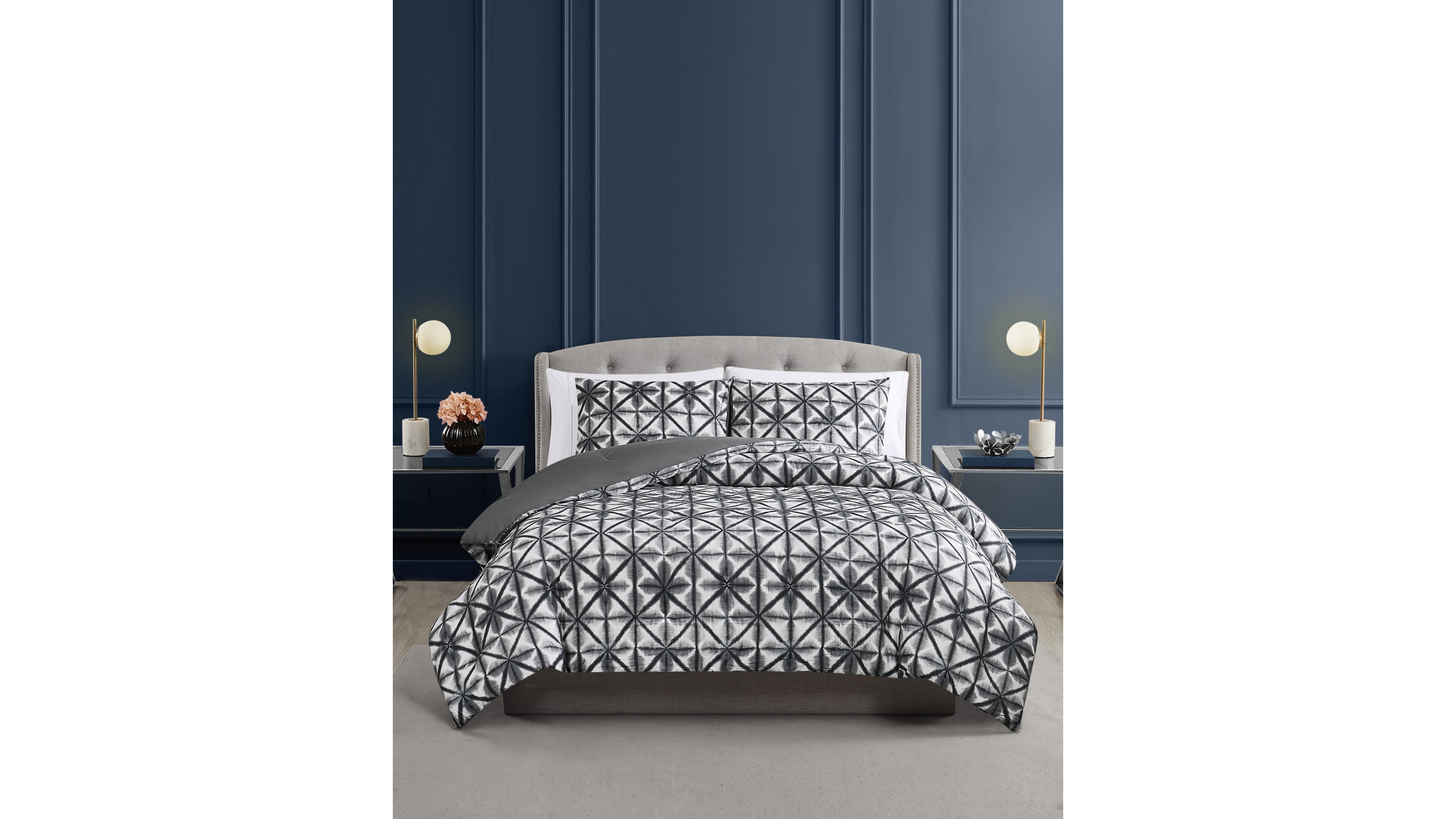 Vince Camuto Classic Shibori 3-Pc. Comforter Set, Full/Queen