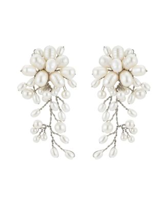 Untamed Petals Moore Freshwater Pearl Earrings - Silver 158$