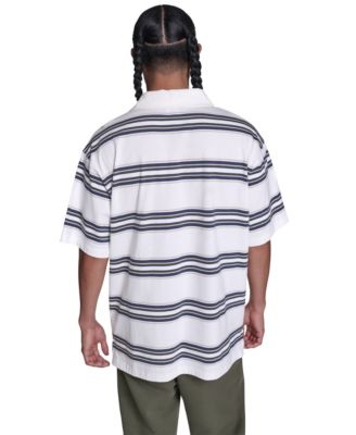Men's Striped Short-Sleeve Polo Shirt