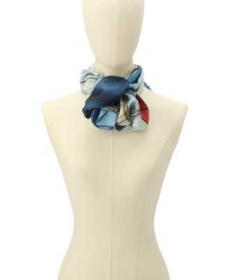 Women's Stacked Tabby Printed Silk Square Scarf