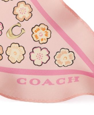 Women's Waterfall Tea Rose Printed Silk Diamond Scarf