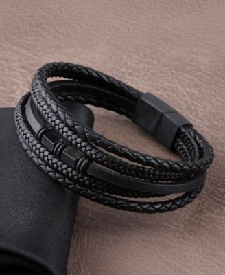 Men's Imperial Leather & Stainless Steel Bracelet