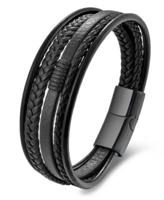 Men's Revenne Leather & Stainless Steel Bracelet