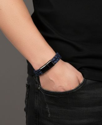 Men's Drakon Leather & Stainless Steel Bracelet