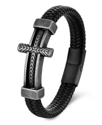 Men's Crucible Leather & Stainless Steel Bracelet