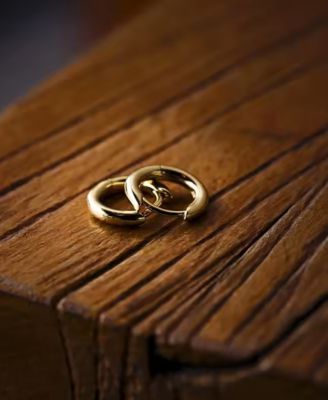 Men's Classic Hoop Earrings in 14k Gold Plated