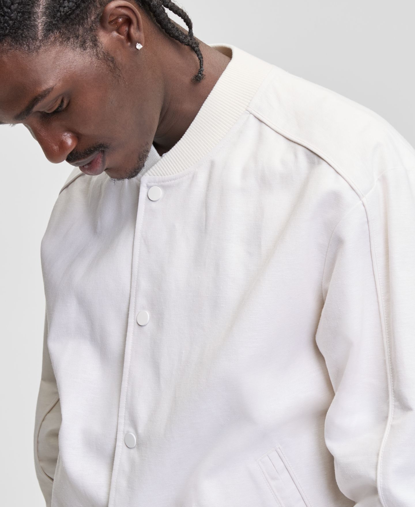 Мужская куртка Mode of One Linen & Cotton Bomber, цвет: Состаренный кремовый — фото 2