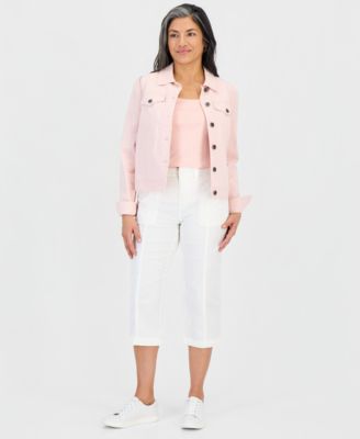 Petite Seam-Detail Utility Capri Pants