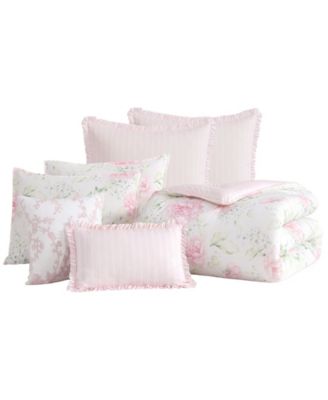 Serenity Roses Reversible 7-Pc. Comforter Set, Full/Queen
