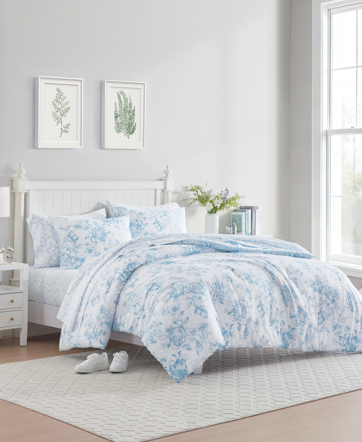 Laura Ashley Delphine Washed Microfiber 7-Pc. Comforter Set