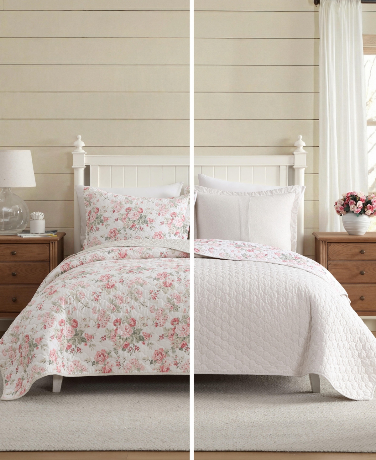 Laura Ashley Rosemoore Reversible -Pc. Quilt Set