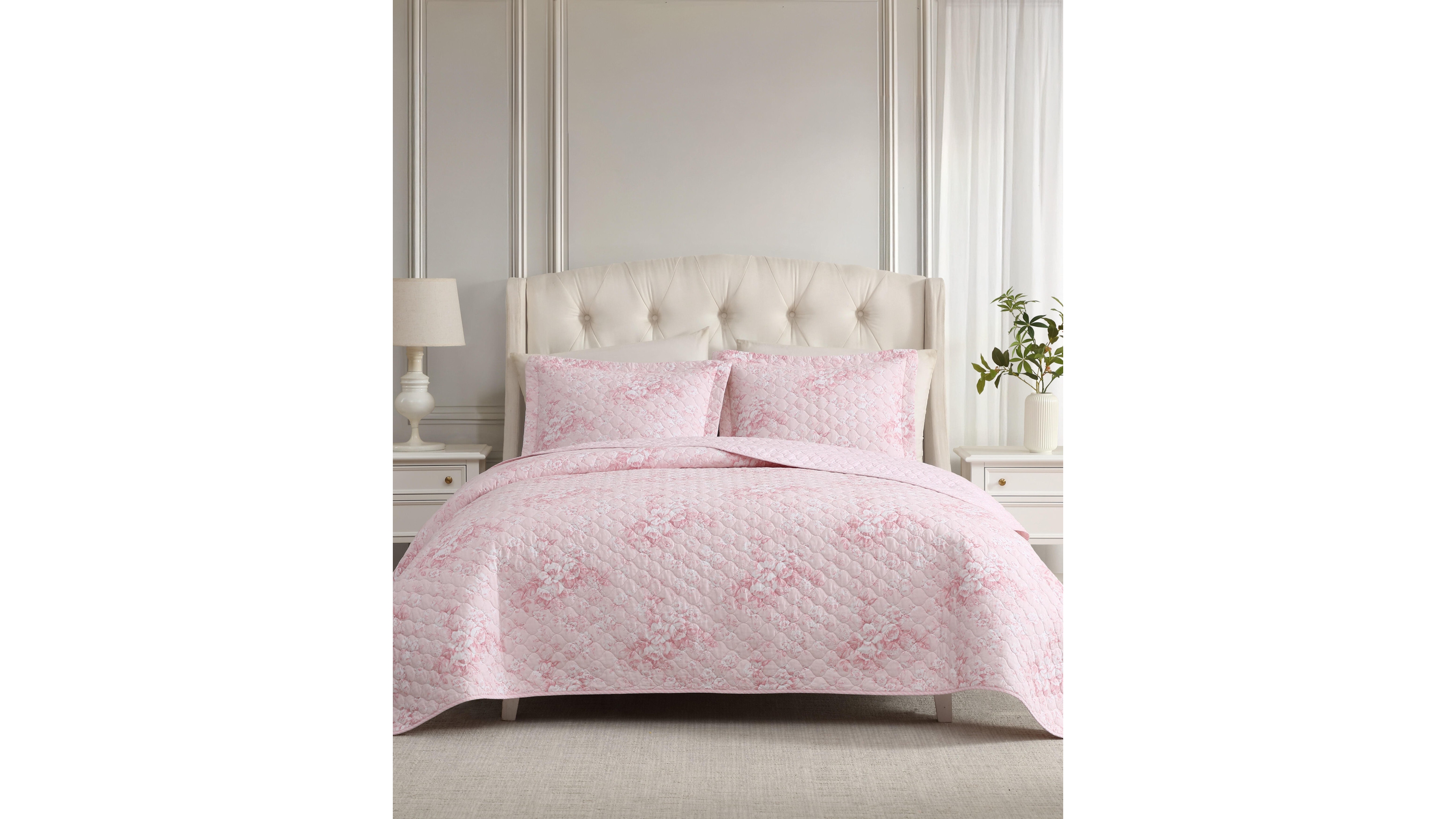 Laura Ashley Toile Delightful Reversible 2-Pc. Quilt Set, Twin