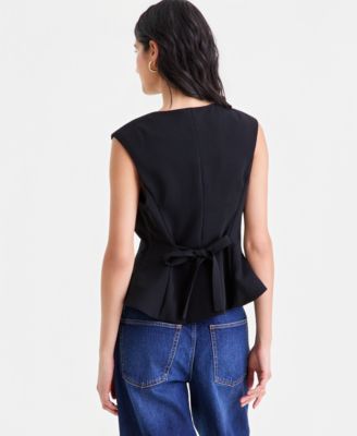 Women's Crepe Button Front Vest