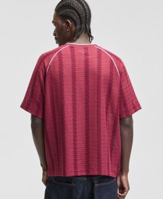 Men's Crochet-Stripe Relaxed T-Shirt
