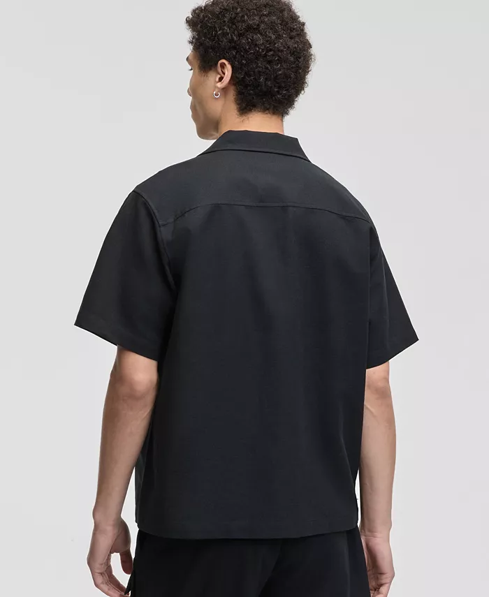 Men's Linen & Cotton Relaxed Utility Shirt - thumbnail 8