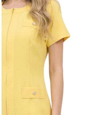 Women's Short-Sleeve Pleat Hem Dress