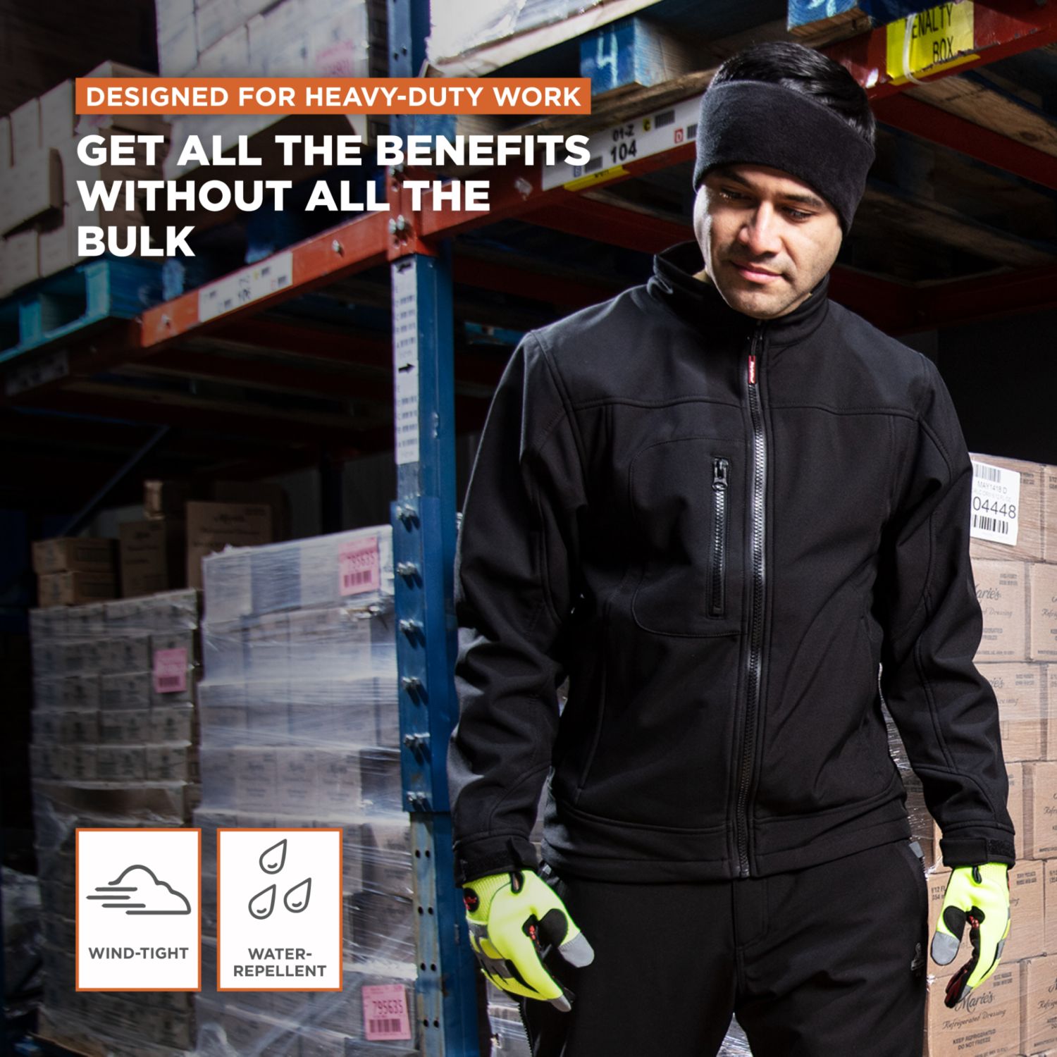 Big & Tall Warm Insulated Softshell Jacket with Soft Micro-Fleece Lining