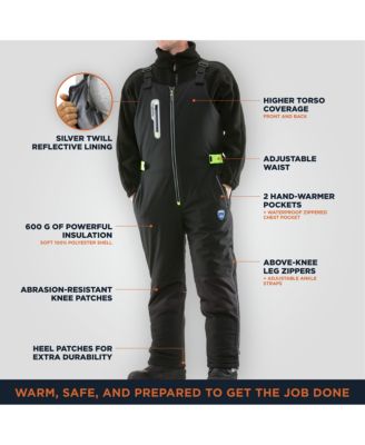 Men's Extreme Softshell Bib Overalls - -60°F Comfort, Insulated, Windproof, Water-Repellent, Durable Workwear for Extreme Cold
