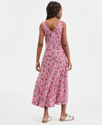 Women's Sleeveless Ruffle-Front  Maxi Dress