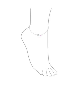 Lover Kiss & Lip Red Heart Charm Anklet Link Ankle Bracelet Sterling Silver 9-10 Inch Adjustable