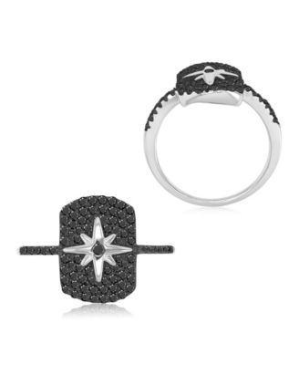 Black Spinel Ring in Sterling Silver