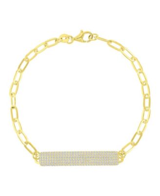 Cubic Zirconia Bracelet in 14k Yellow Gold Over Sterling Silver