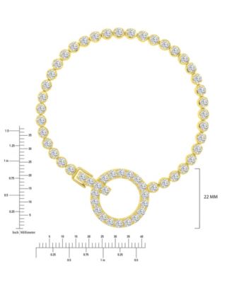 Cubic Zirconia Circle Tennis Bracelet in 14k Yellow Gold Over Sterling Silver