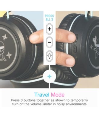 KidJamz KJ55BT (2 Pack) Bluetooth Wireless Headphones for Kids w/ LED Lights