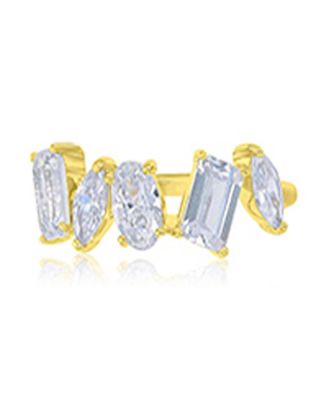 Multi-Shaped Cubic Zirconia Ring in 14k Yellow Gold Over Sterling Silver