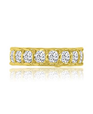 Cubic Zirconia Eternity Ring in 14k Yellow Gold Over Sterling Silver