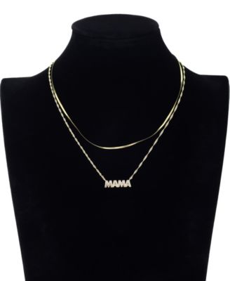 Mother of Pearl Mama Layered Necklace Set