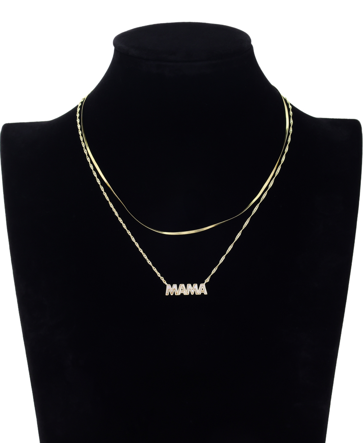 Unwritten Mother of Pearl Mama Layered Necklace Set