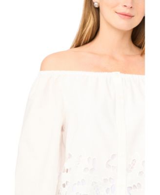 Women's Off-The-Shoulder Button Blouse