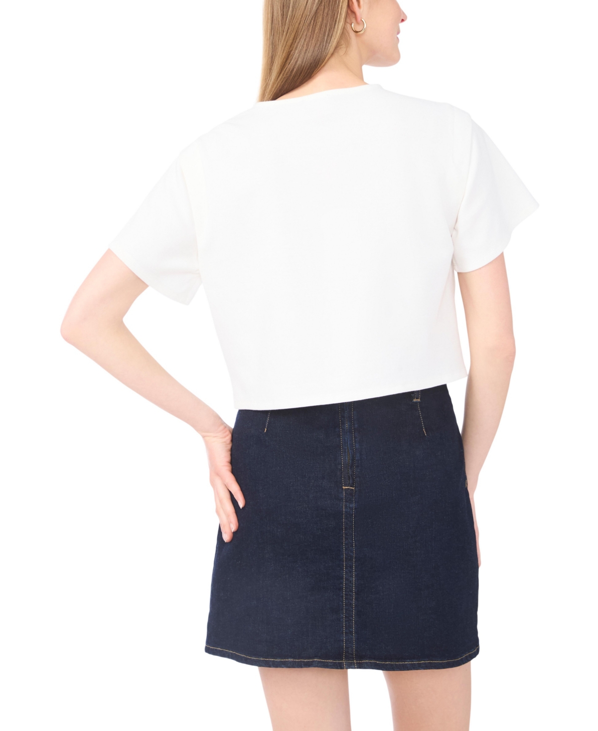 Vince Camuto Women's Short-Sleeve Front-Tie Detail Top