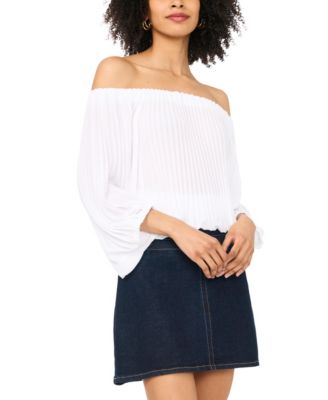 Women's Off-The-Shoulder Pleated Blouse