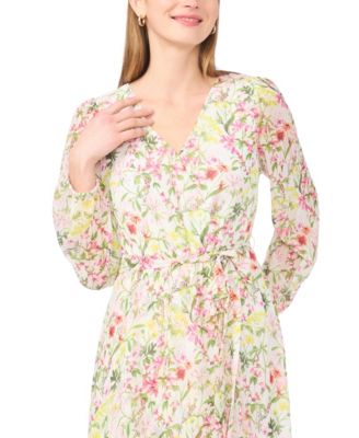 Women's V-Neck Wrap Front Maxi Dress