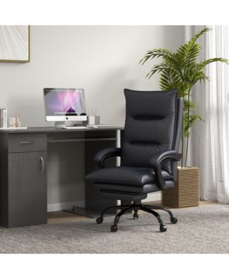 Microfiber Office Chair with Massage, Heat, Footrest