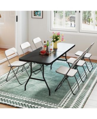 Portable Folding Camping Table with Carry Handle, Picnic Outdoor Table