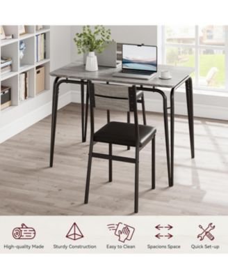 Dining Table Set for 4, Small Square Table and Chairs, 5 Piece Kitchen and Dining Set for Compact Spaces