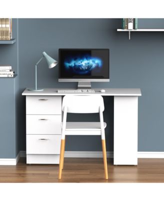 47" Modern Computer Desk Writing Table with Bookcase Combo Storage Shelf